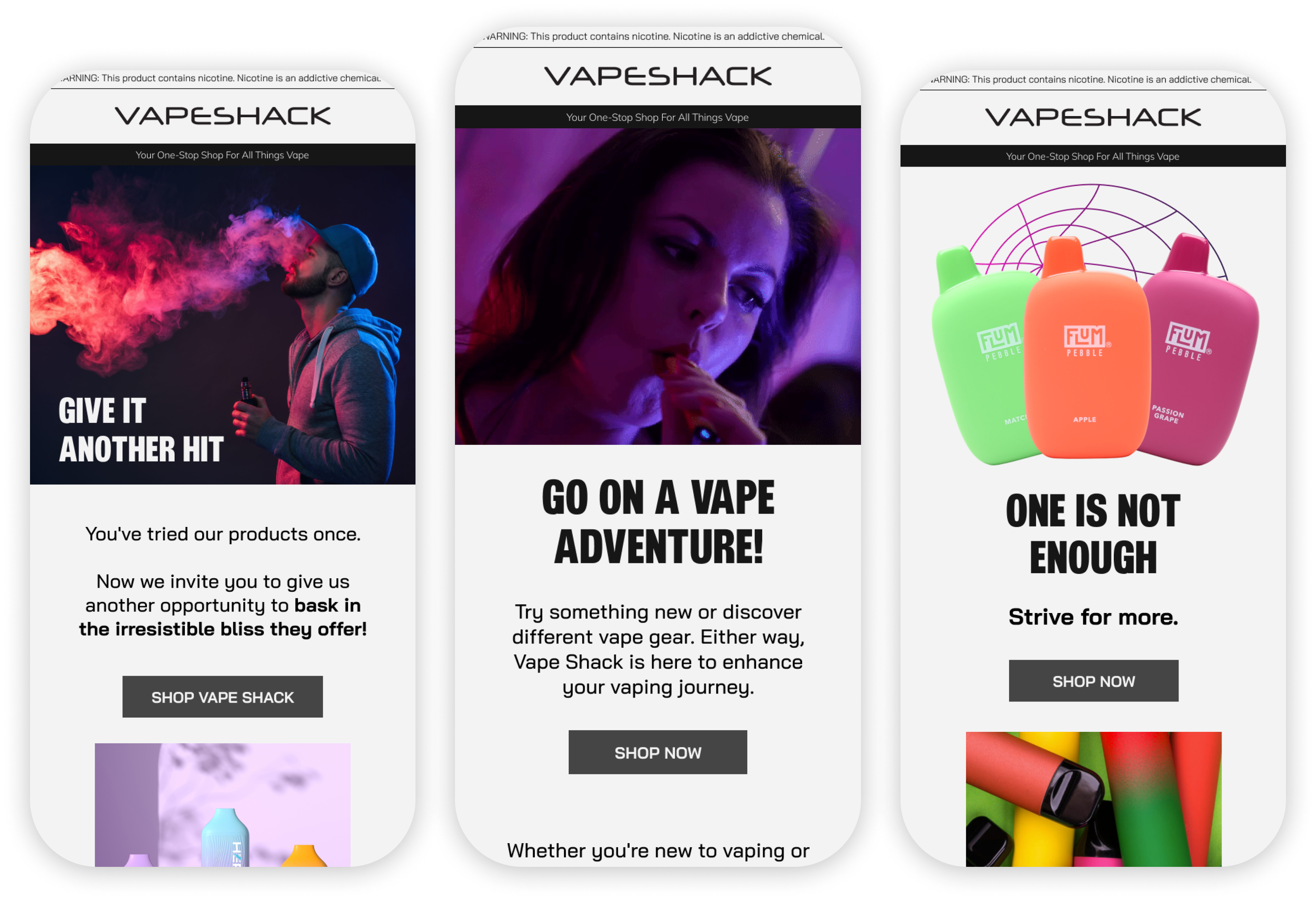 One-Time-Buyers Flow Vapeshack