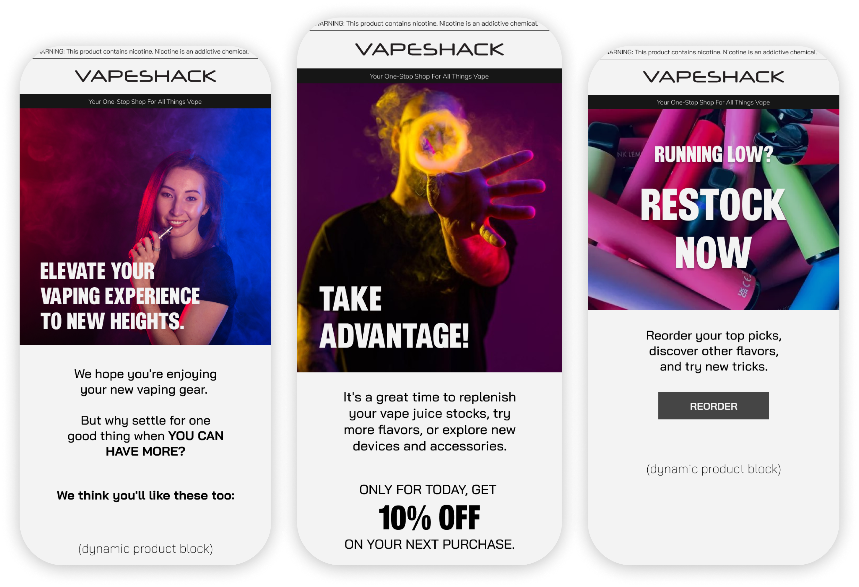 Reorder:Cross-Sell Flow Vapeshack